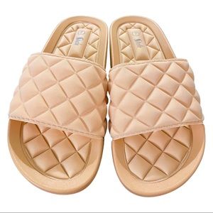 New Shein Quilted Slide Sandal Black